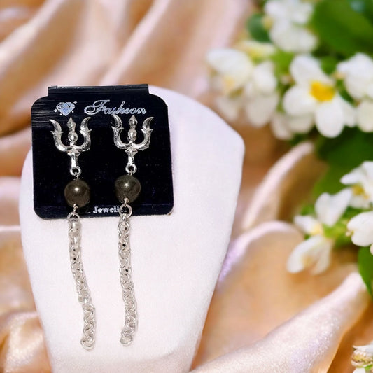 Trishul Pyrite Earrings