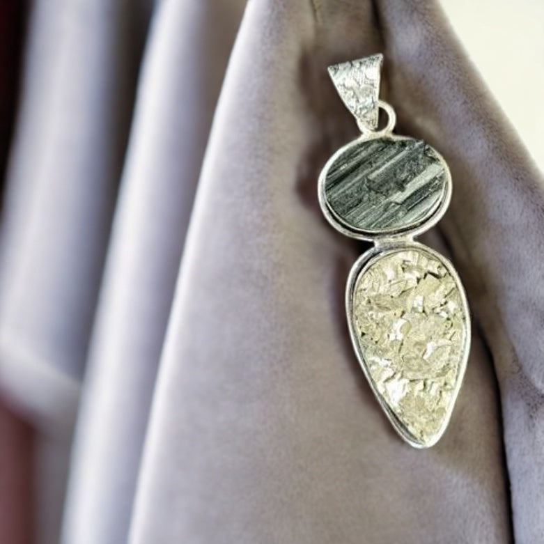 Black Tourmaline Pyrite Pendant