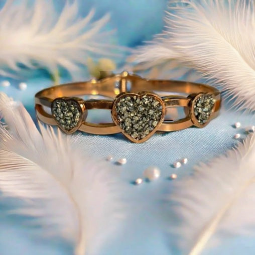 Heart Design Pyrite Bracelet