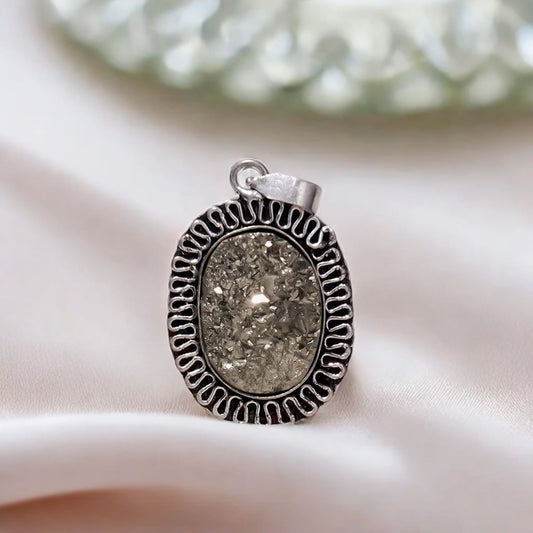 Natural Pyrite Pendant (Without Chain)