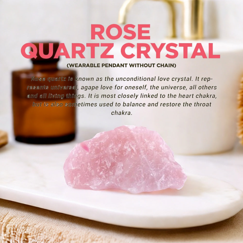 Rose Quartz Crystal (Pendant without chain)