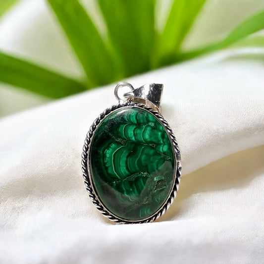 Green Malachite Pendant (Without Chain)