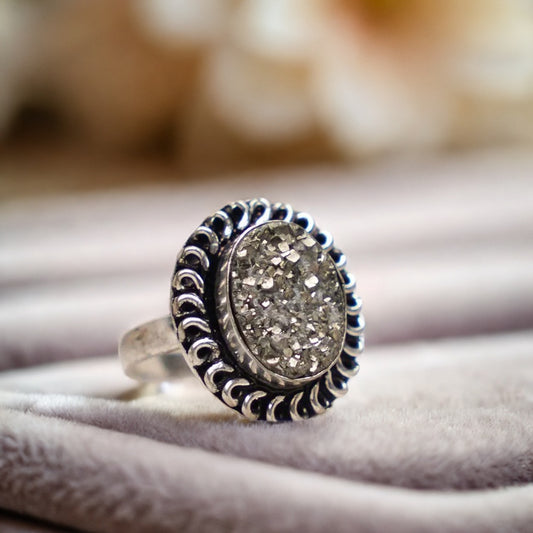 Pyrite Geode Ring