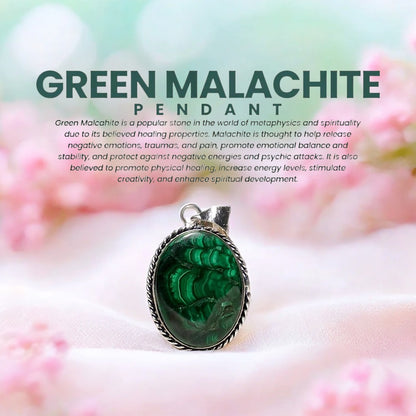 Green Malachite Pendant (Without Chain)