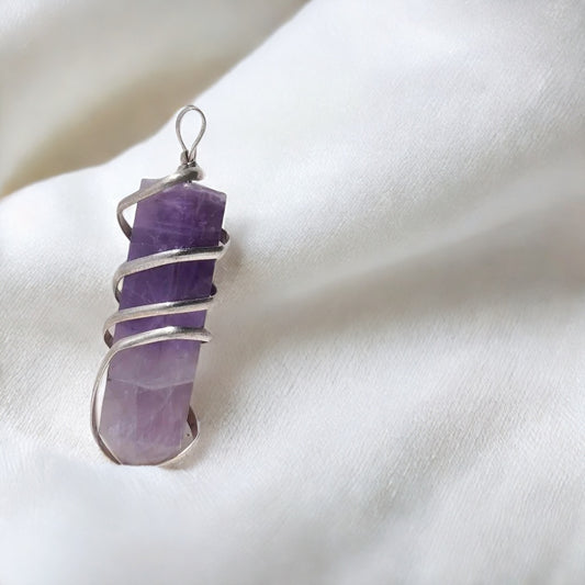 Amethyst Crystal Pendant (Without Chain)