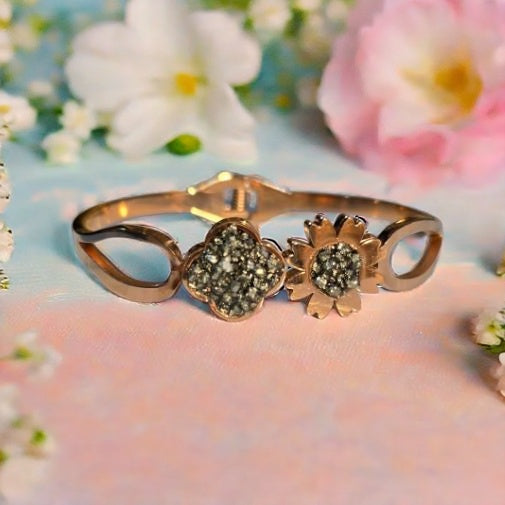 Flower Design Pyrite Bracelet