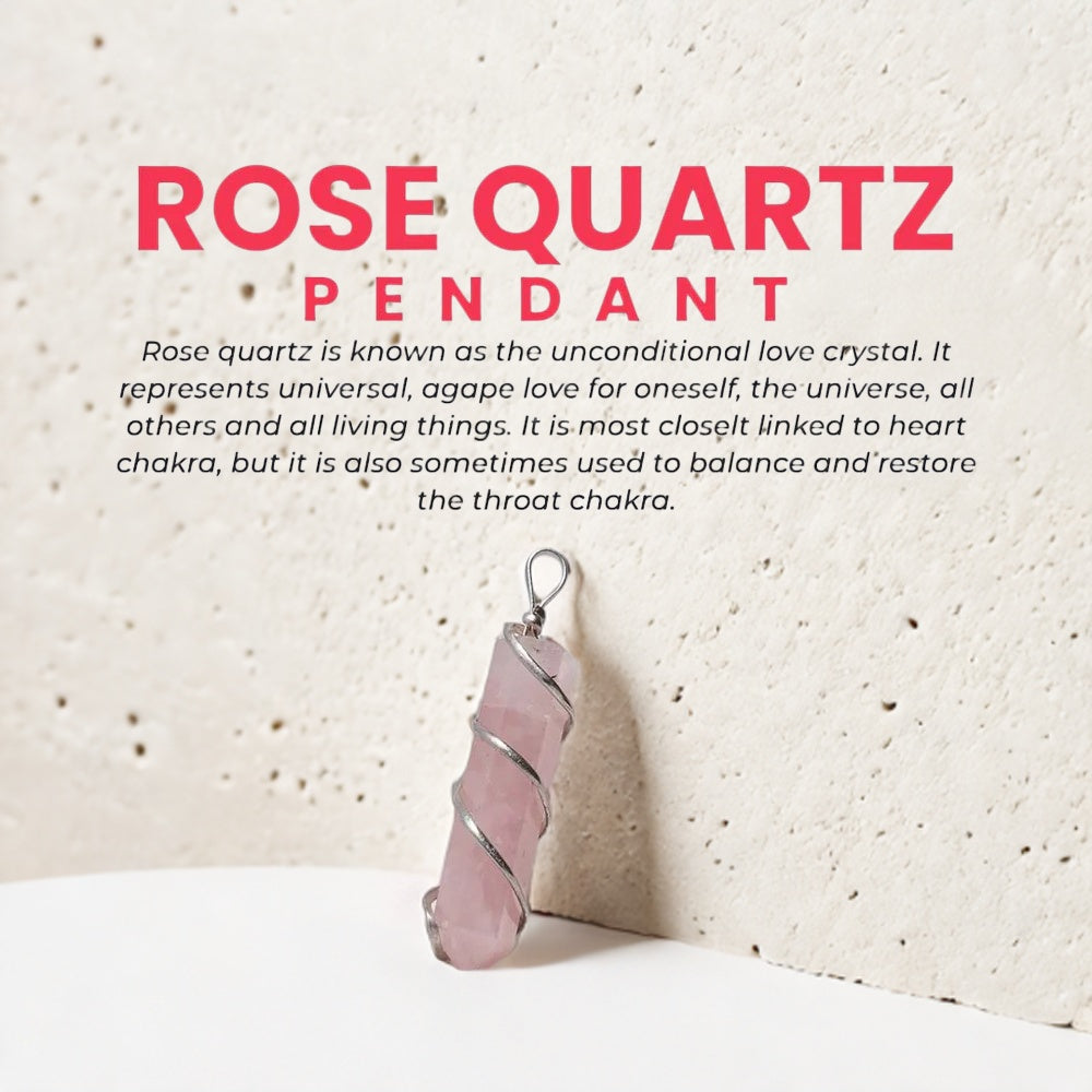 Rose Quartz Crystal (Pendant without chain)