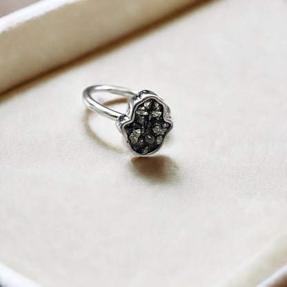 Pyrite Pure Silver Ring