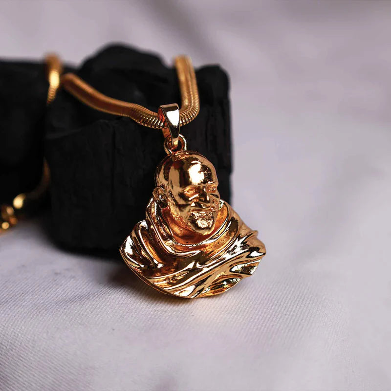Sterling Gold Plated Neem Karoli Baba Pendant for Men