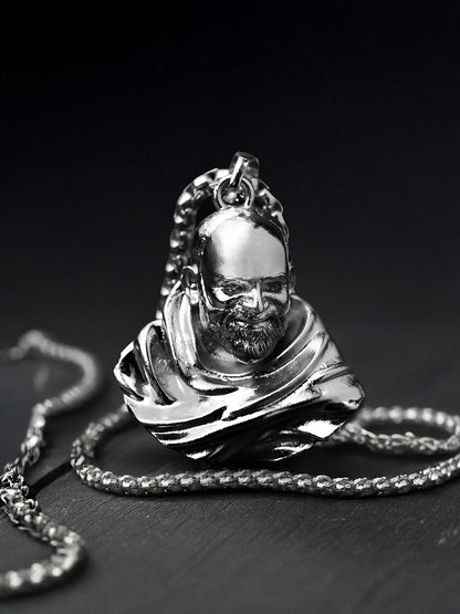 Sterling Silver Plated Neem Karoli Baba Pendant for Men